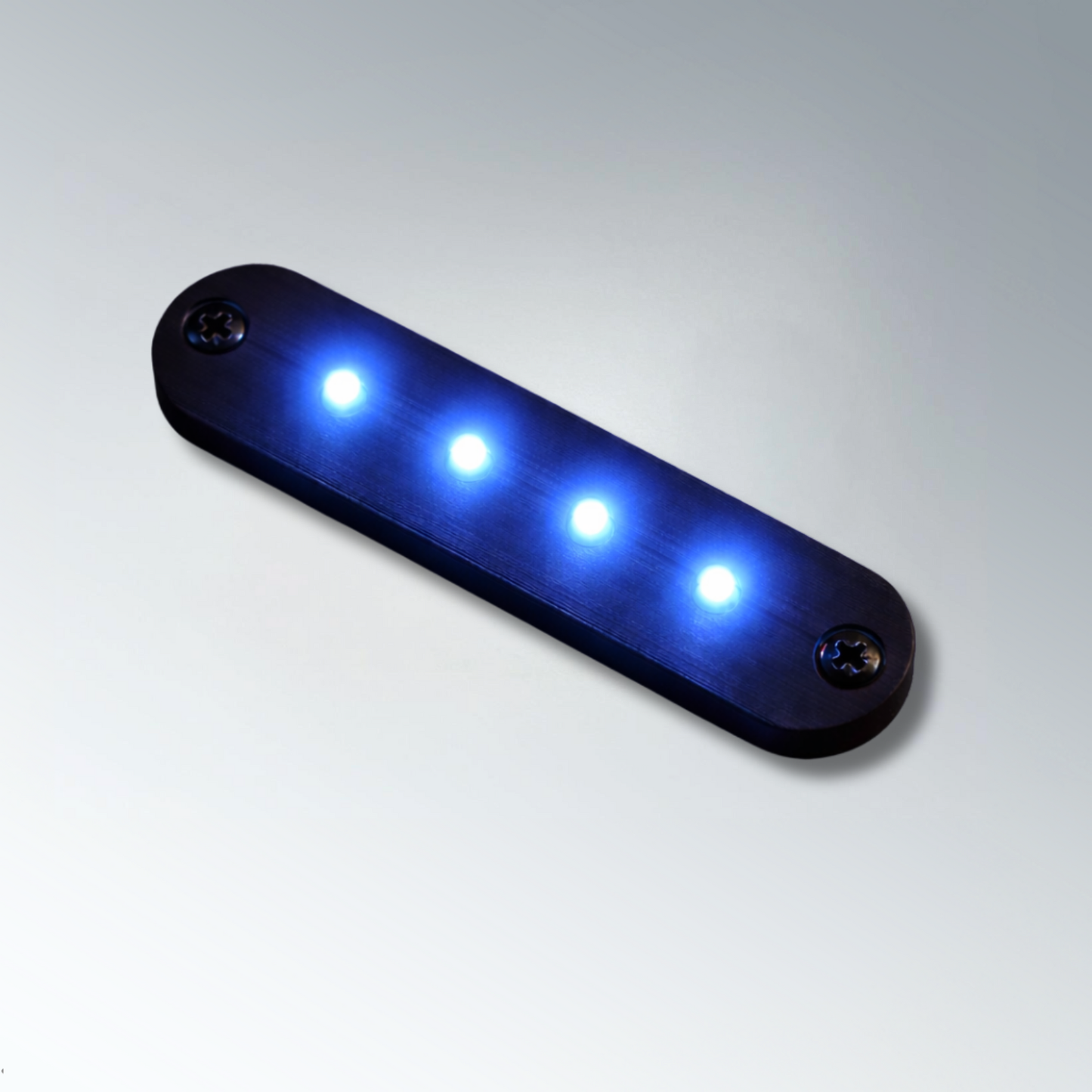 Lampe de courtoisie à LED série 1018 12 V en aluminium noir et lumière blanche