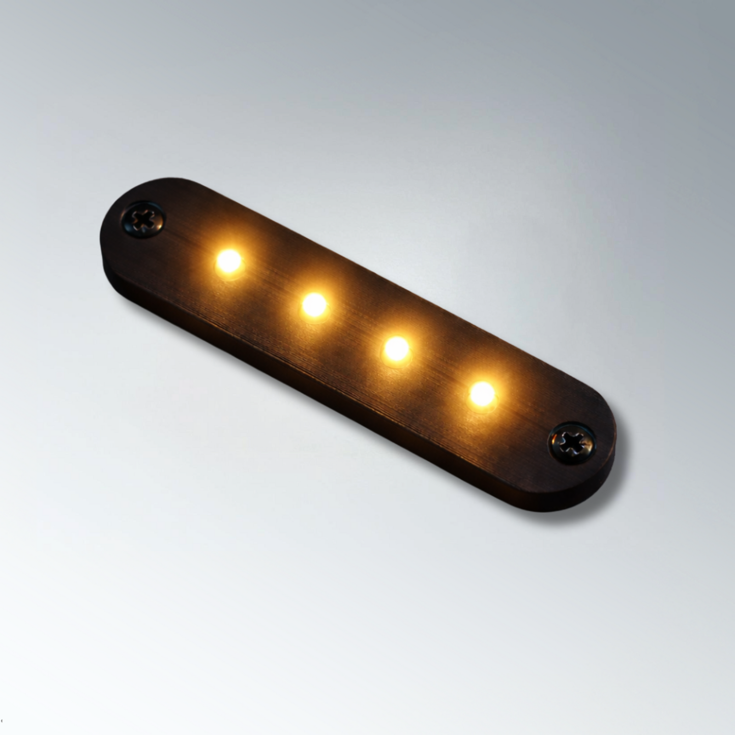 Lampe de courtoisie à LED série 1018 12 V en aluminium noir et lumière blanche