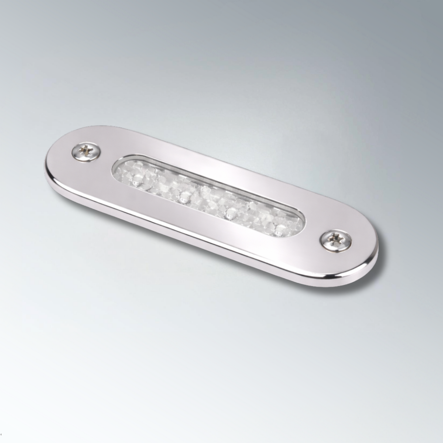 Lampe de courtoisie à LED série 1036-2 12 V en acier inoxydable avec lumière bleue