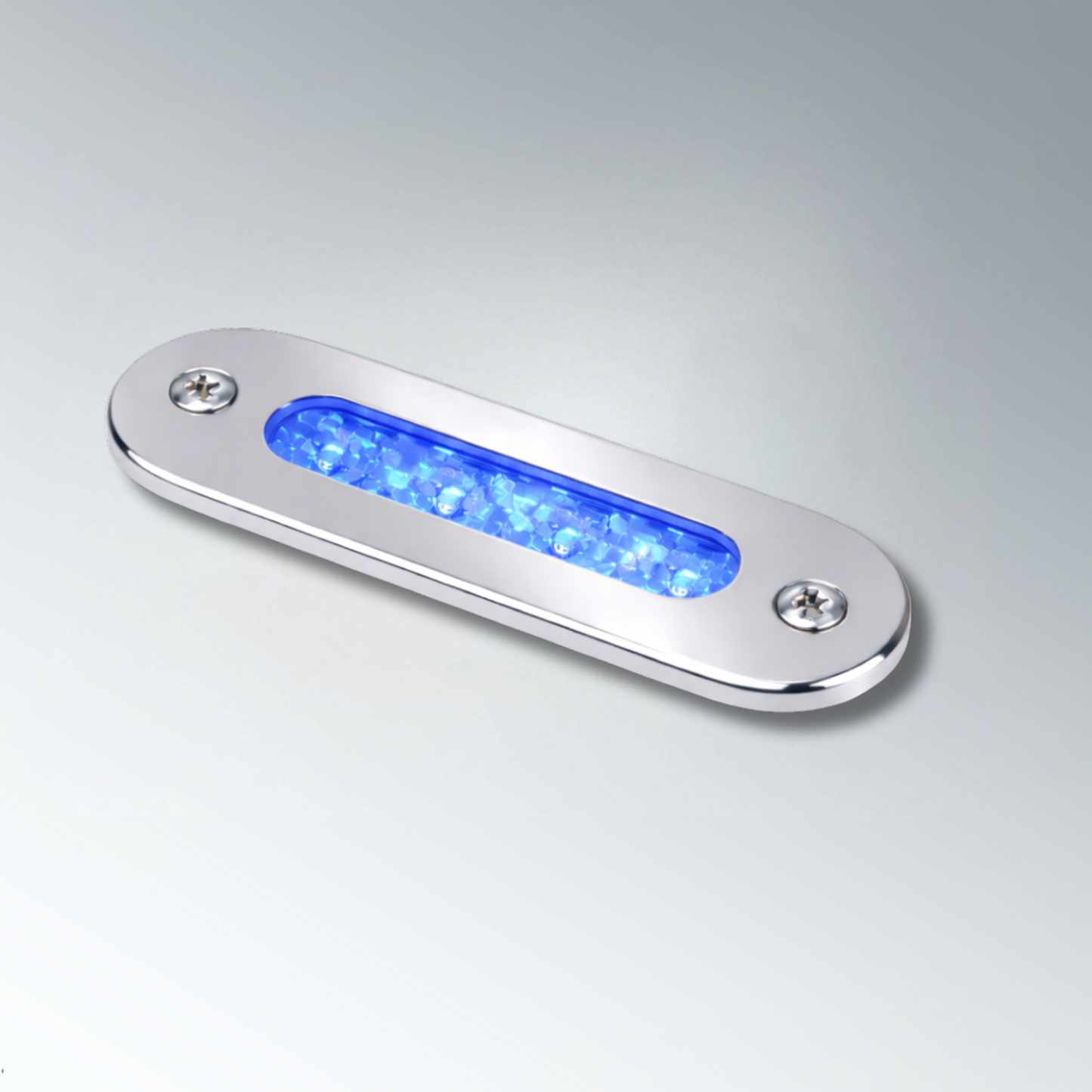 Lampe de courtoisie à LED série 1036-2 12 V en acier inoxydable avec lumière bleue