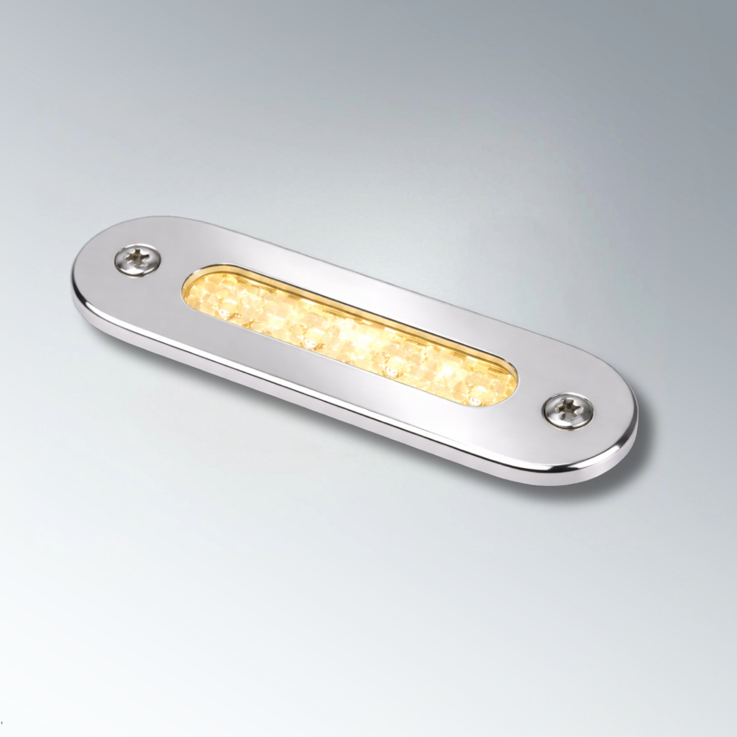 Lampe de courtoisie à LED série 1036-2 12 V en acier inoxydable avec lumière bleue