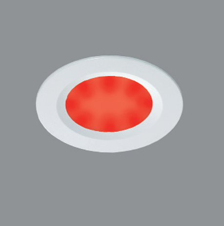 Downlight 5581 Aluminium Blanc avec lumière blanche et rouge